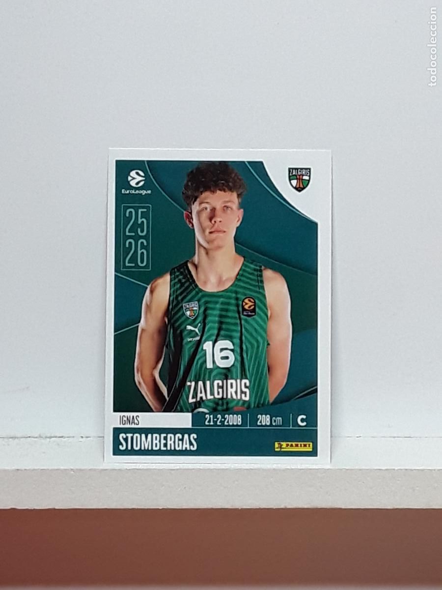 Coleccionismo deportivo: EUROLIGA 2025 2026 EUROLEAGUE 25 26 CROMO PANINI BALONCESTO N 383 ZALGIRIS IGNAS STOMBERGAS
