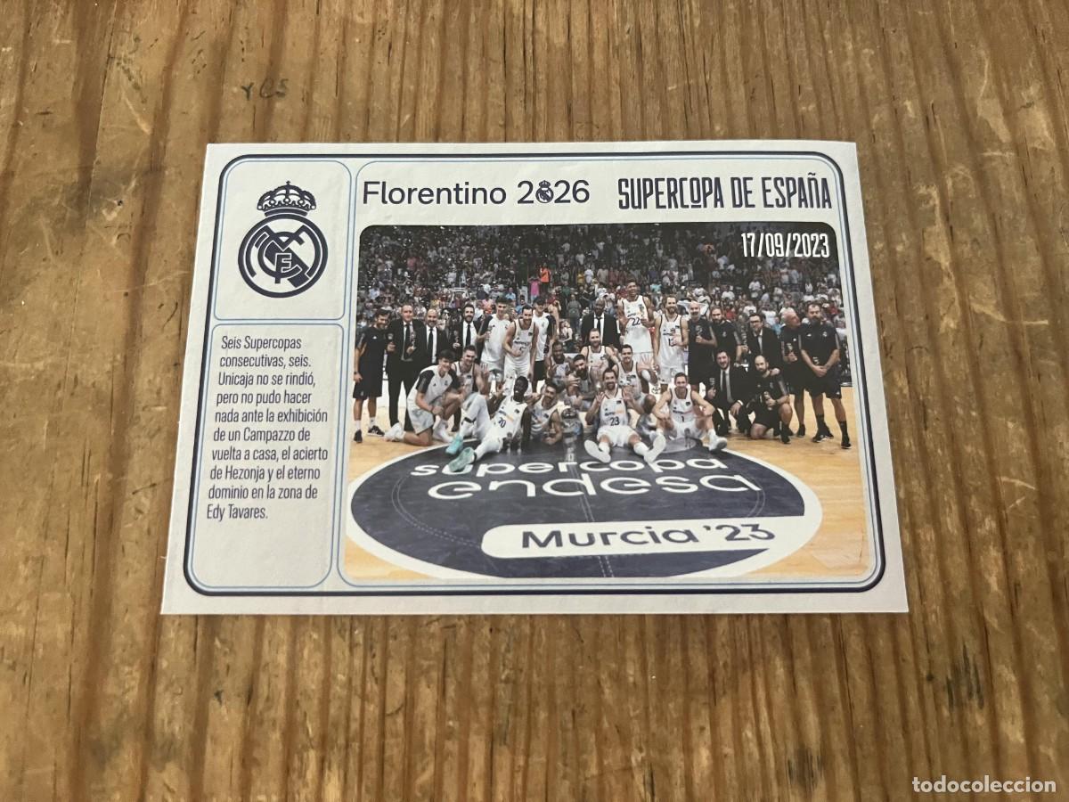 Coleccionismo deportivo: R31970 CROMO SIN PEGAR NUNCA PEGADO REAL MADRID FLORENTINO 2026 BALONCESTO CAMPEON SUPERCOPA 2023