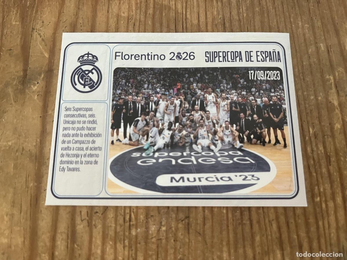Coleccionismo deportivo: R31971 CROMO SIN PEGAR NUNCA PEGADO REAL MADRID FLORENTINO 2026 BALONCESTO CAMPEON SUPERCOPA 2023