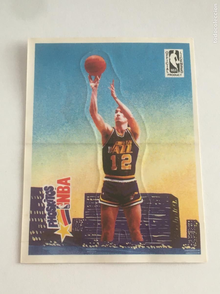 Coleccionismo deportivo: Phoskitos NBA john stockton cromo n&ordm; 34 nunca pegado