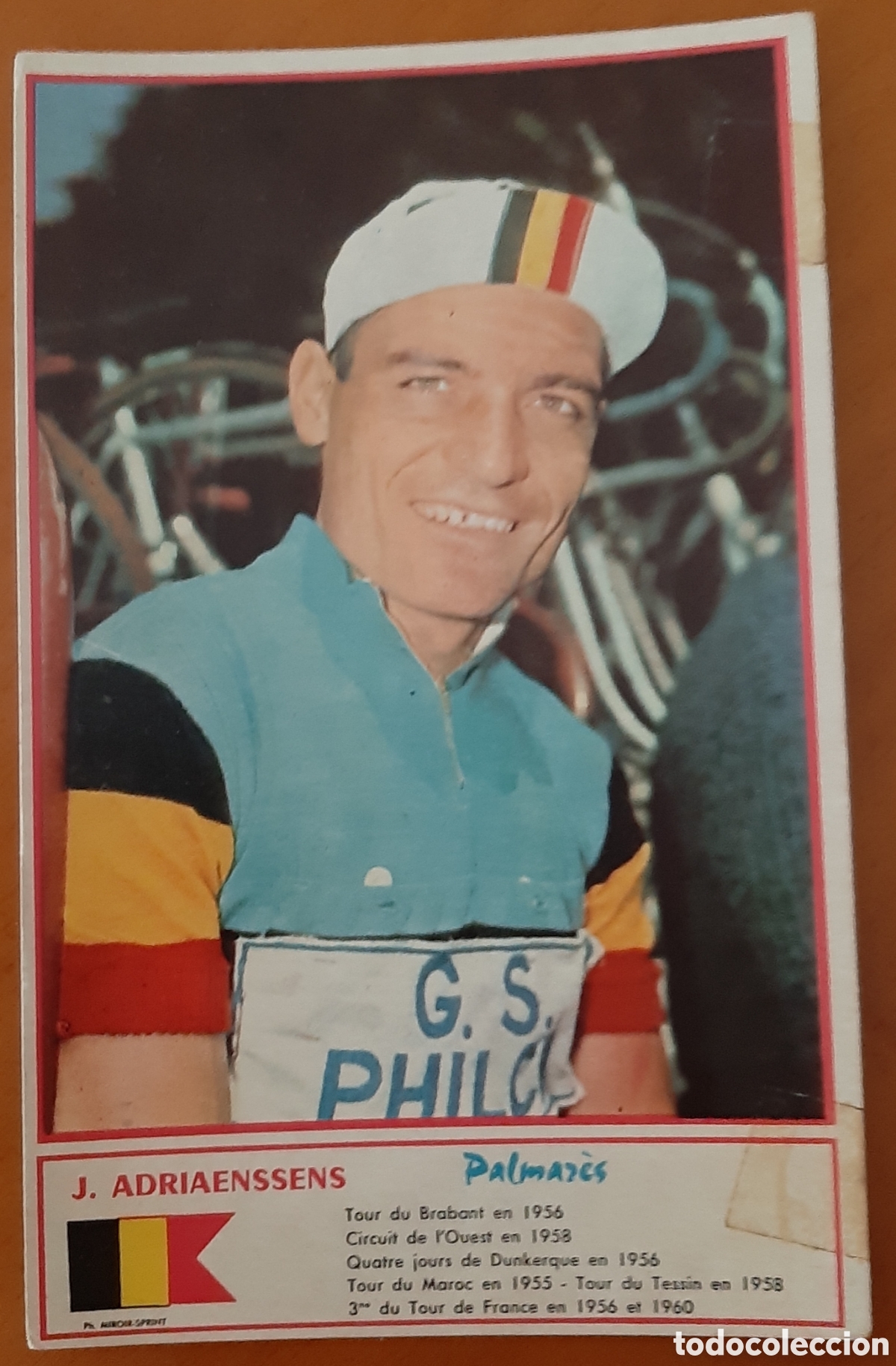 Coleccionismo deportivo: Cromo ciclismo tama&ntilde;o postal. A&ntilde;os 60. J. Adriaenssens. R10074