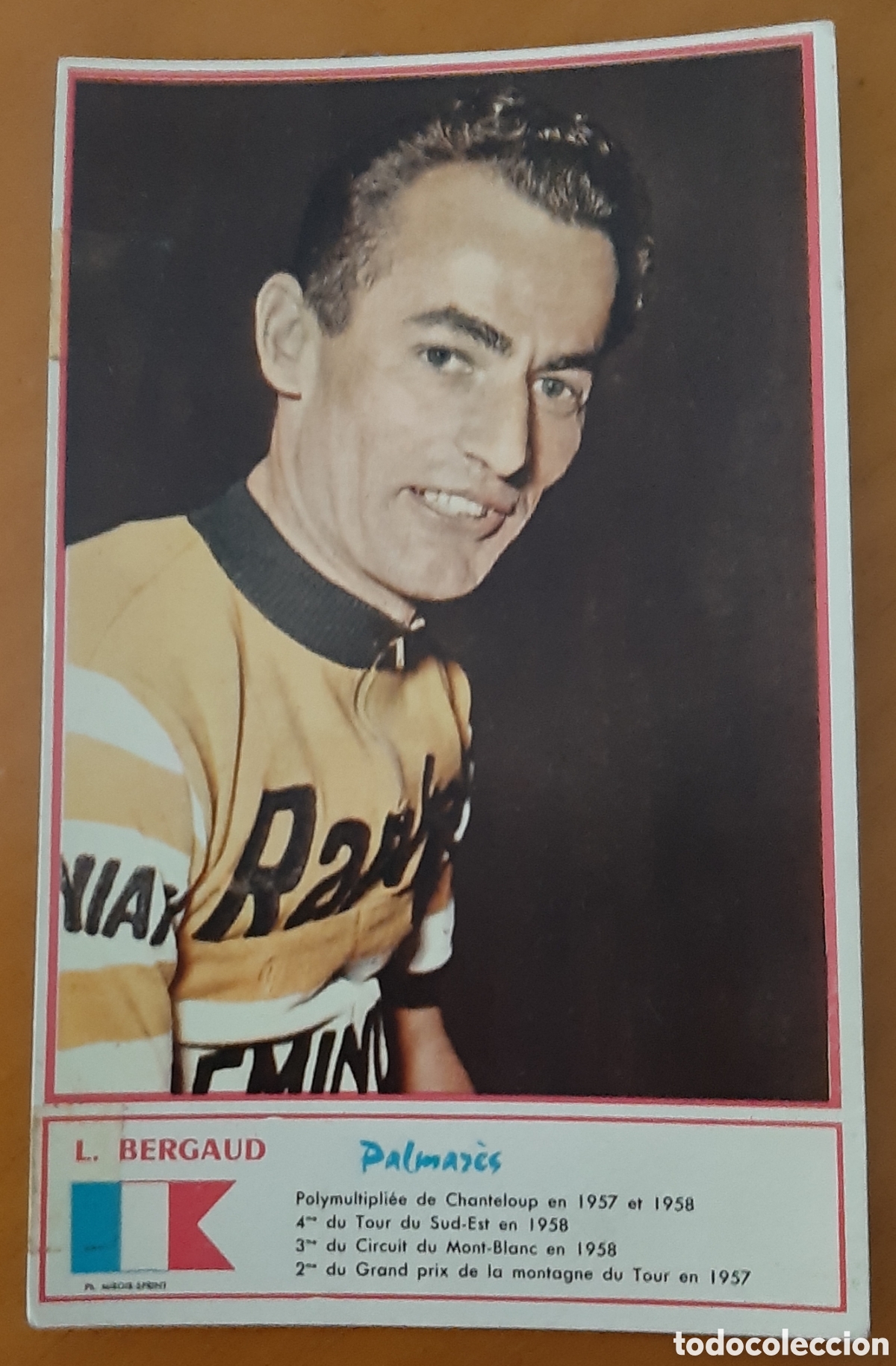 Coleccionismo deportivo: Cromo ciclismo tama&ntilde;o postal. A&ntilde;os 60. L. Bergaud. R10078