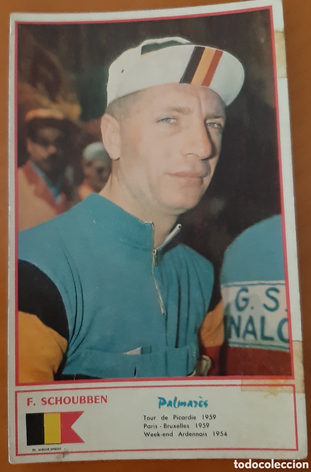 Coleccionismo deportivo: Cromo ciclismo tama&ntilde;o postal. A&ntilde;os 60. F. Schoubben. R10079