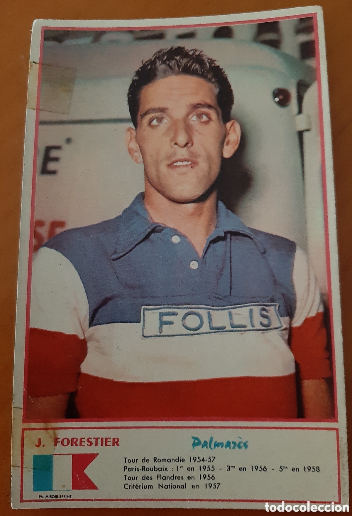 Coleccionismo deportivo: Cromo ciclismo tama&ntilde;o postal. A&ntilde;os 60. J. Forestier. R10084