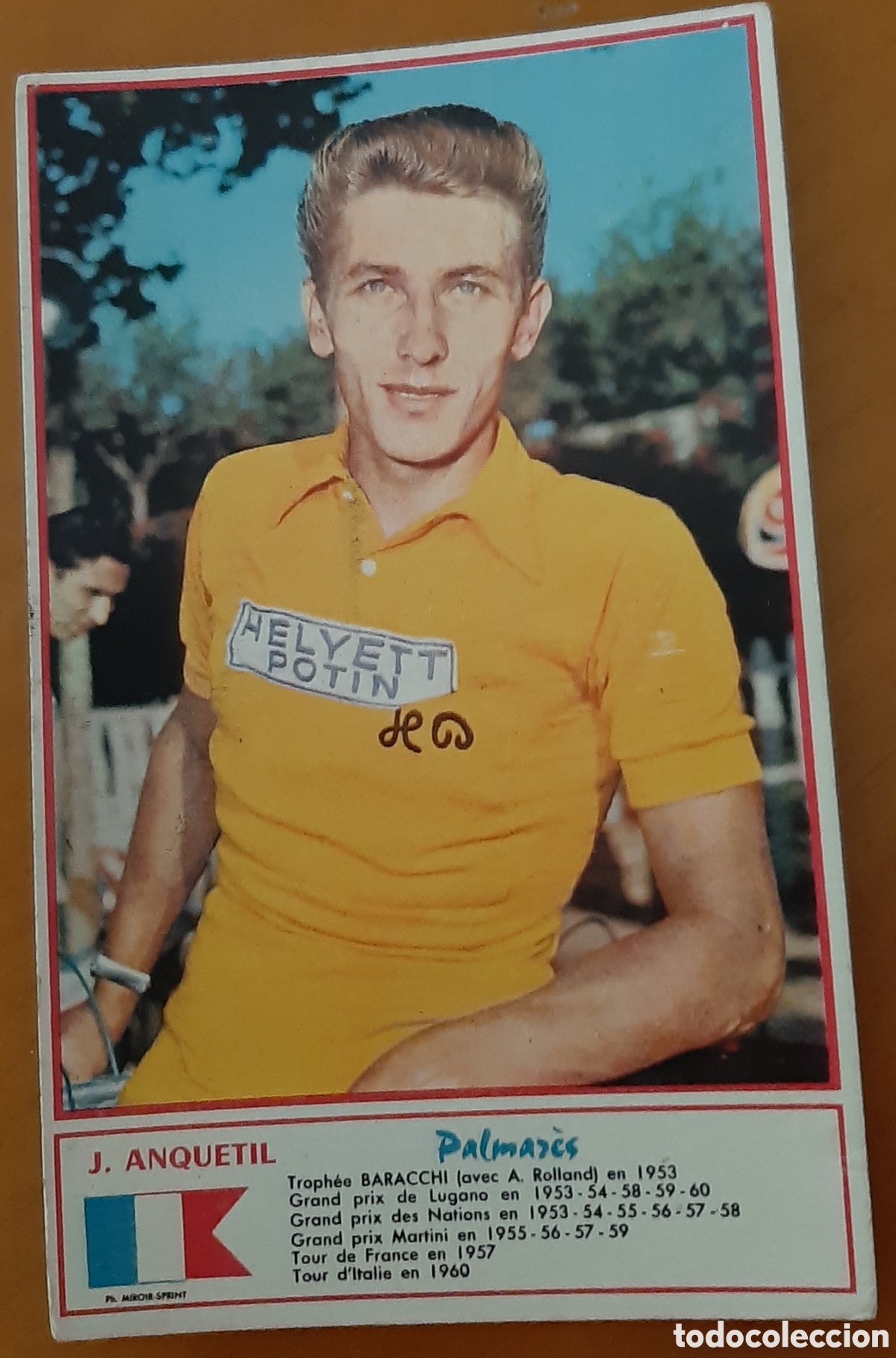 Coleccionismo deportivo: Cromo ciclismo tama&ntilde;o postal. A&ntilde;os 60. J. Anquetil. R10099
