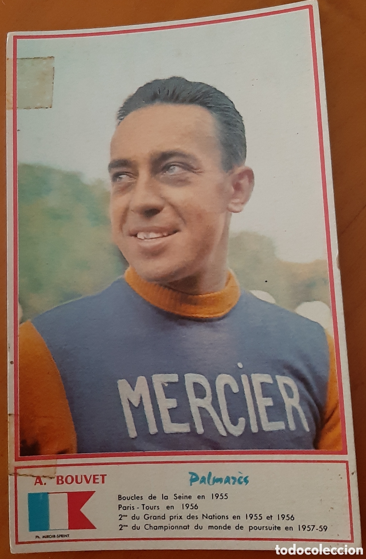 Coleccionismo deportivo: Cromo ciclismo tama&ntilde;o postal. A&ntilde;os 60. A. Bouvet. R10107