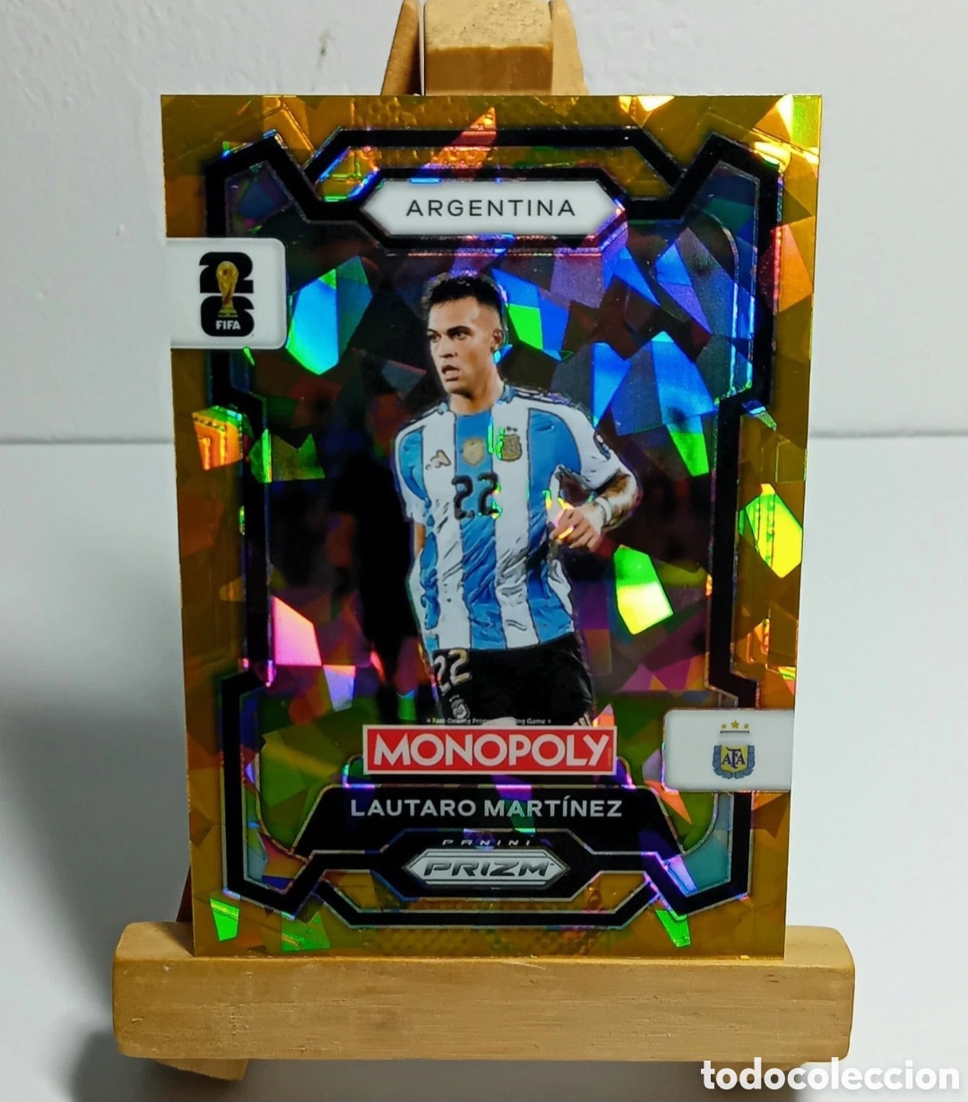 Coleccionismo deportivo: LAUTARO MARTINEZ 2026 ARGENTINA MONOPOLY GOLD CRACKED ICE PRIZM PANINI.