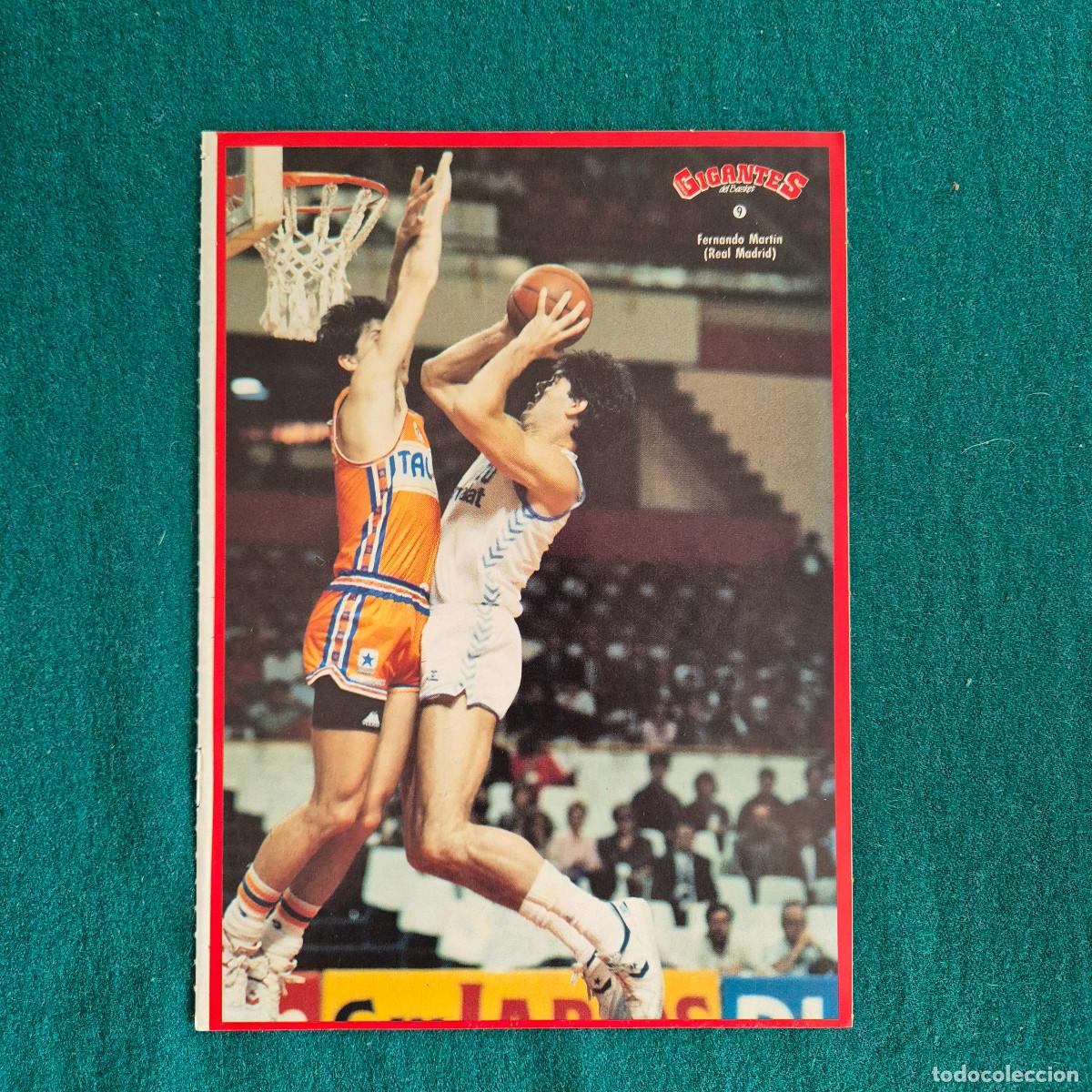 Coleccionismo deportivo: GRAN PEGATINA FERNANDO MARTIN - GIGANTES DEL BASKET 1988 - N&ordm; 9 REAL MADRID STICKER CROMO