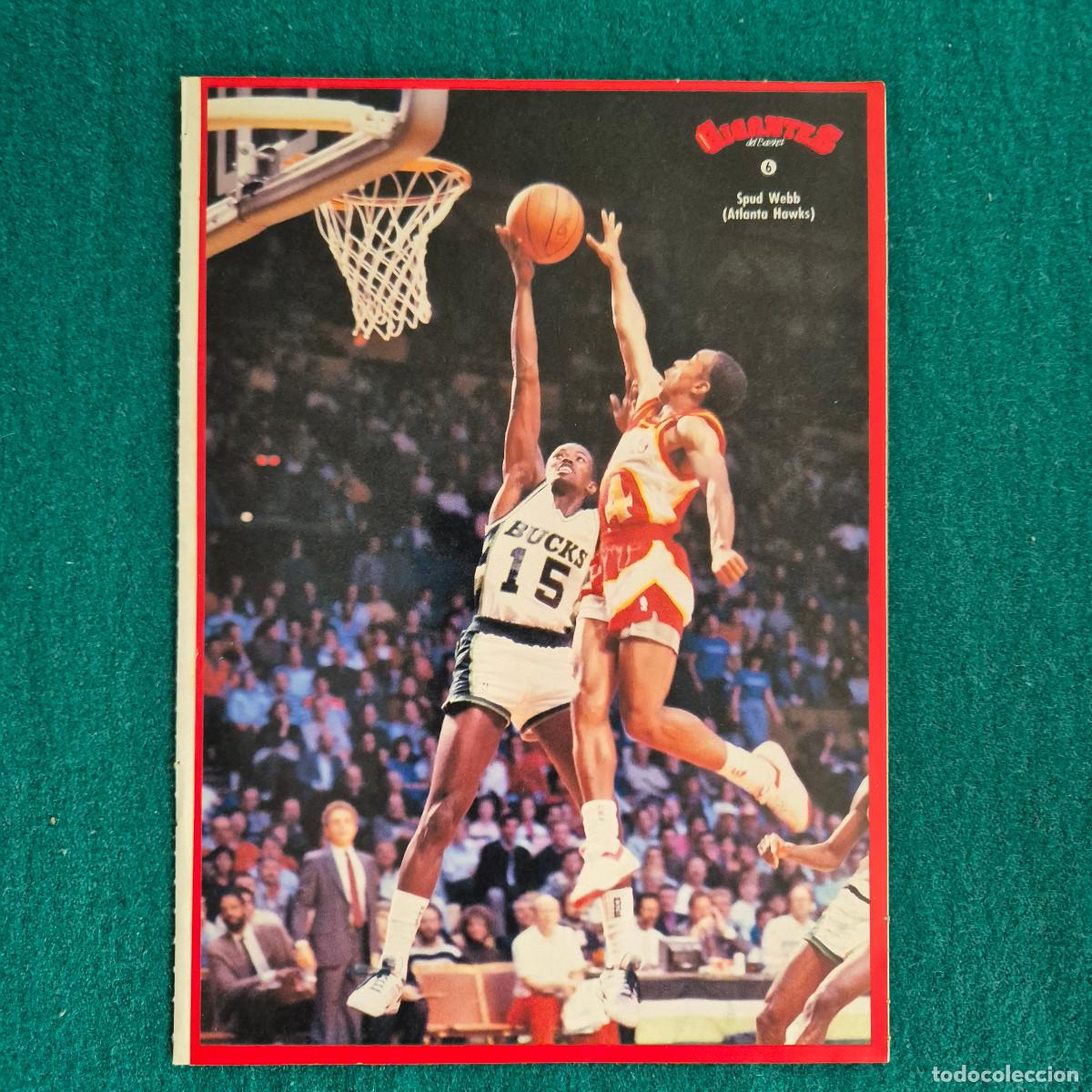 Coleccionismo deportivo: SPUD WEBB (ATLANTA HAWKS) N&deg; 6 CROMO PEGATINA STICKER COLECCI&Oacute;N GIGANTES DEL BASKET 1987.