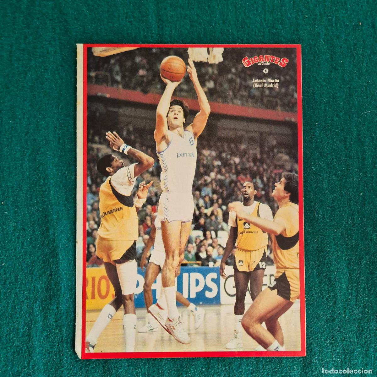 Coleccionismo deportivo: GRAN PEGATINA ANTONIO MARTIN - GIGANTES DEL BASKET 1988 - CROMO N&ordm; 4 REAL MADRID ACB STICKER