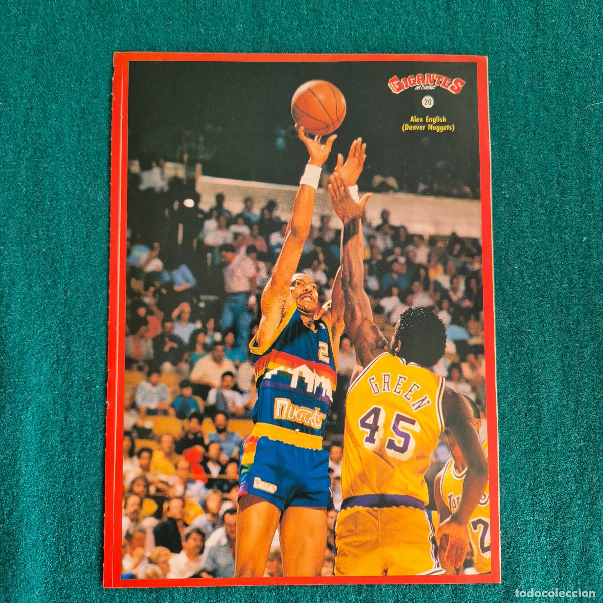 Coleccionismo deportivo: GRAN PEGATINA ALEX ENGLISH - GIGANTES DEL BASKET 1988 - CROMO N&ordm; 20 DENVER NUGGETS NBA STICKER
