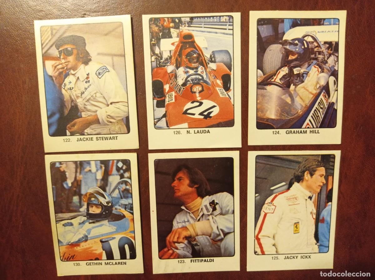 Coleccionismo deportivo: Lote 6 cromos F1 Keisa 74 F1 Lauda Fittipaldi Hill