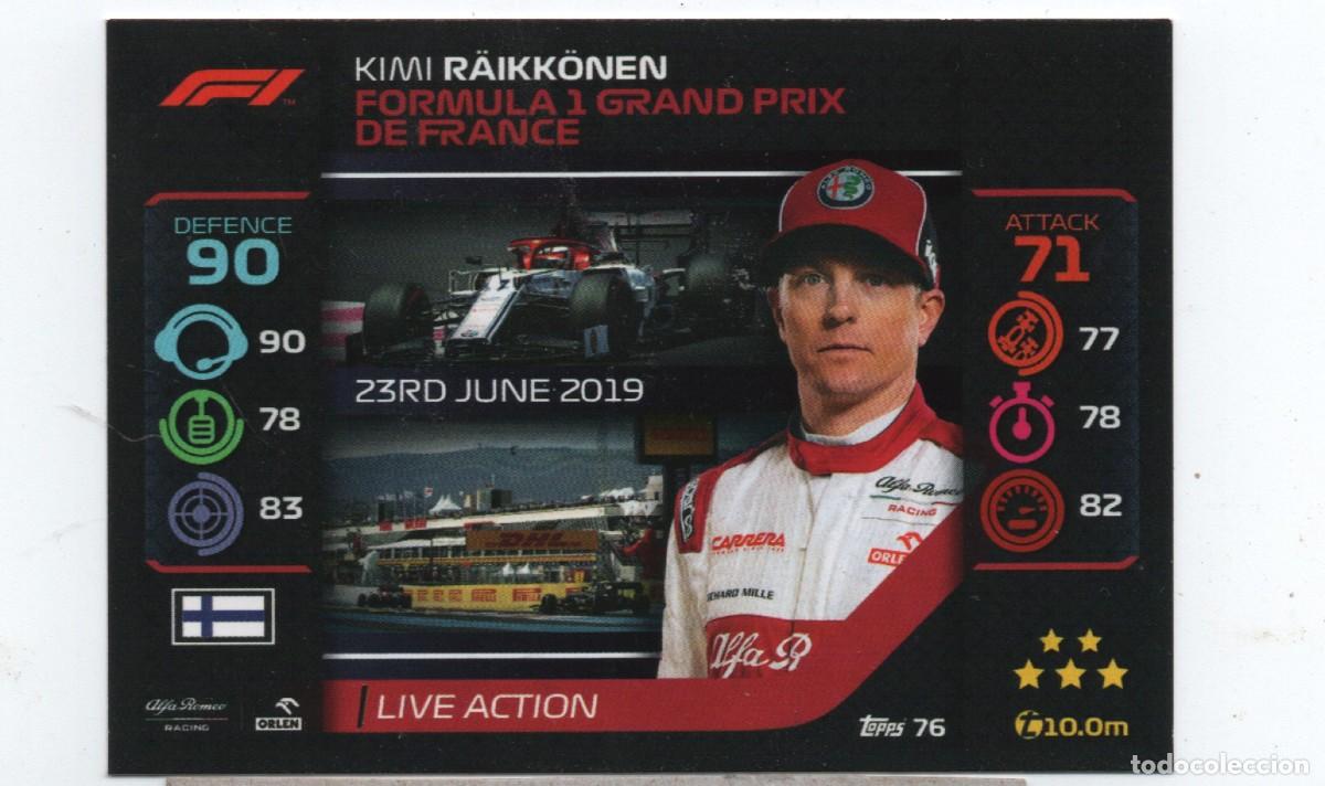Coleccionismo deportivo: TOPPS TURBO ATTAX F1 #76 KIMI R&Auml;IKK&Ouml;NEN LIVE ACTION ALFA ROMEO RACING/ ORLEN