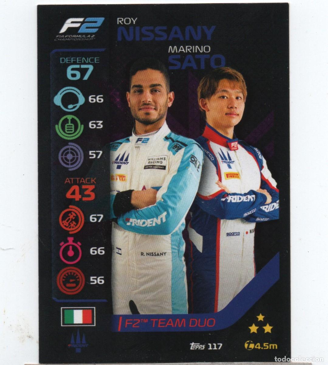 Coleccionismo deportivo: TOPPS TURBO ATTAX F2 #117 ROY NISSANY/MARINO SATO TRIDENT F2 TEAM DUO