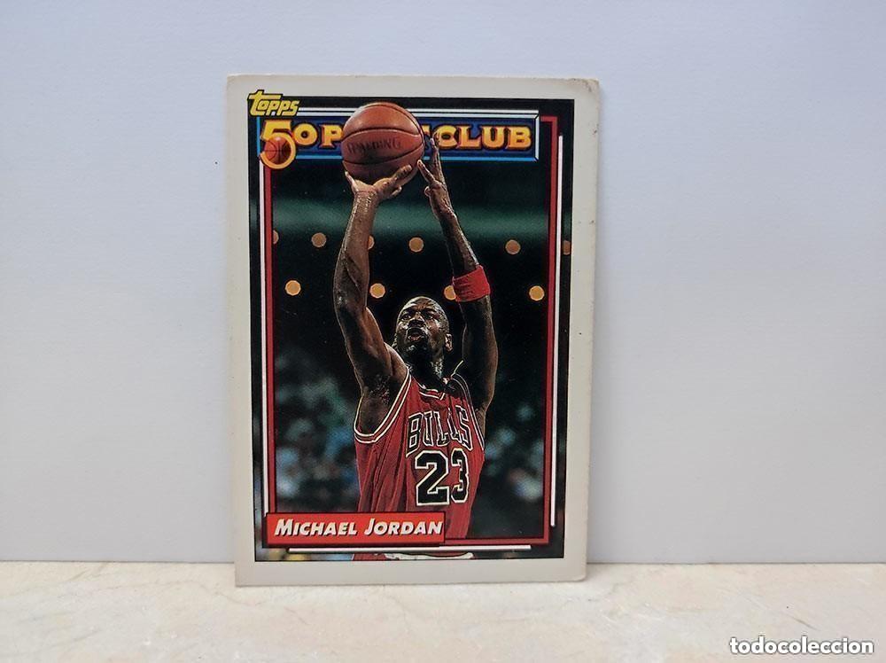 Coleccionismo deportivo: Antiguo cromo Michael Jordan Chicago Bulls a&ntilde;o 1993 Topps NBA 50 Point Club