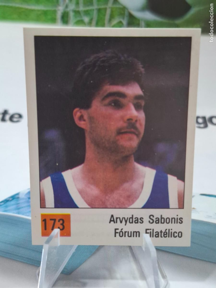Coleccionismo deportivo: 173 SABONIS FORUM FILATELICO LIGA ACB BASKET PANINI 90