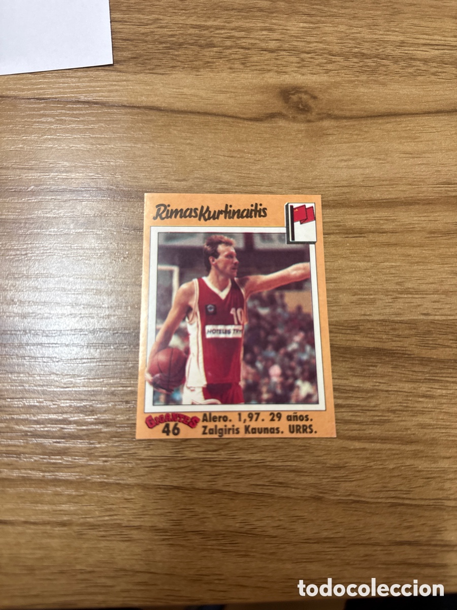 Collectionnisme sportif: 1989 RIMAS KURTINAITIS N&ordm; 46 GIGANTES DEL BASKET SIN PEGAR