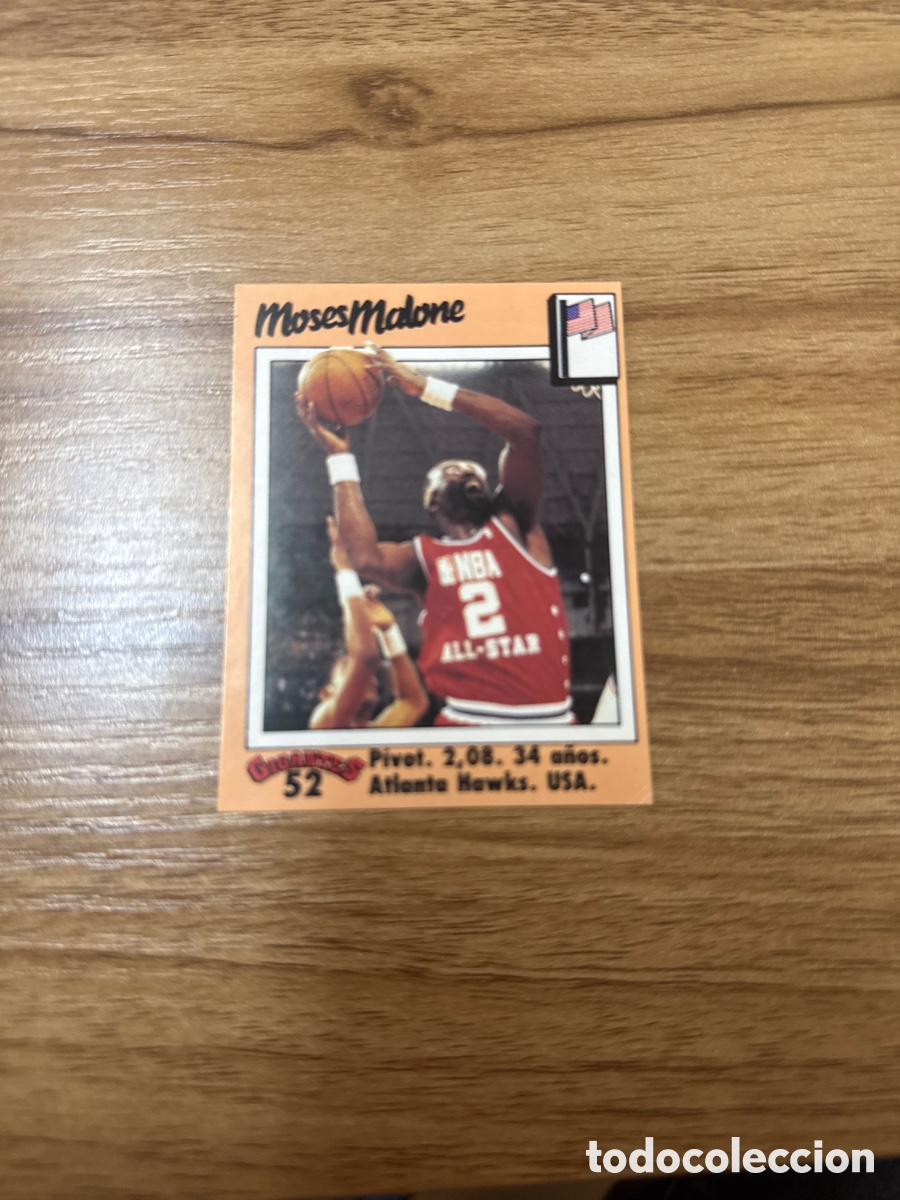 Collectionnisme sportif: 1989 MOSES MALONE N&ordm; 52 GIGANTES DEL BASKET SIN PEGAR