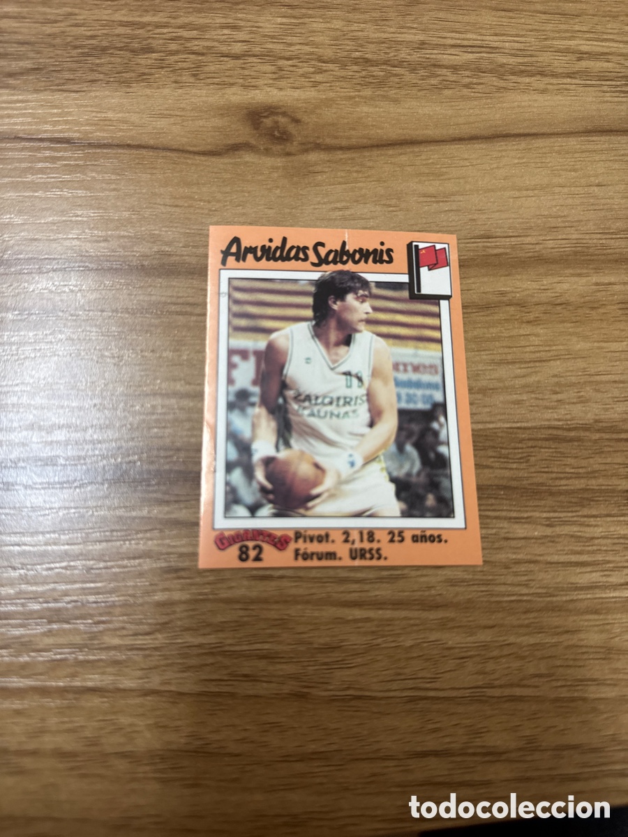 Collectionnisme sportif: 1989 ARVIDAS SABONIS N&ordm; 82 GIGANTES DEL BASKET SIN PEGAR