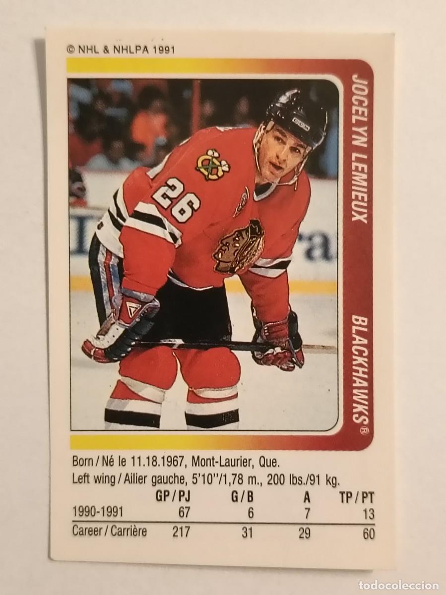Coleccionismo deportivo: #20 JOCELYN LEMIEUX (CHICAGO BLACKHAWKS) HOCKEY HIELO NHL 91/92 PANINI