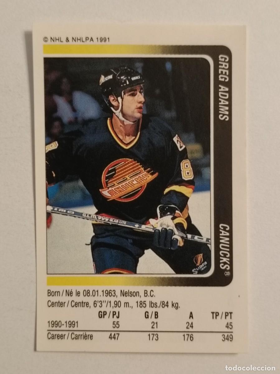 Sammelleidenschaft Sport: #39 GREG ADAMS (VANCOUVER CANUCKS) HOCKEY HIELO NHL 91/92 PANINI