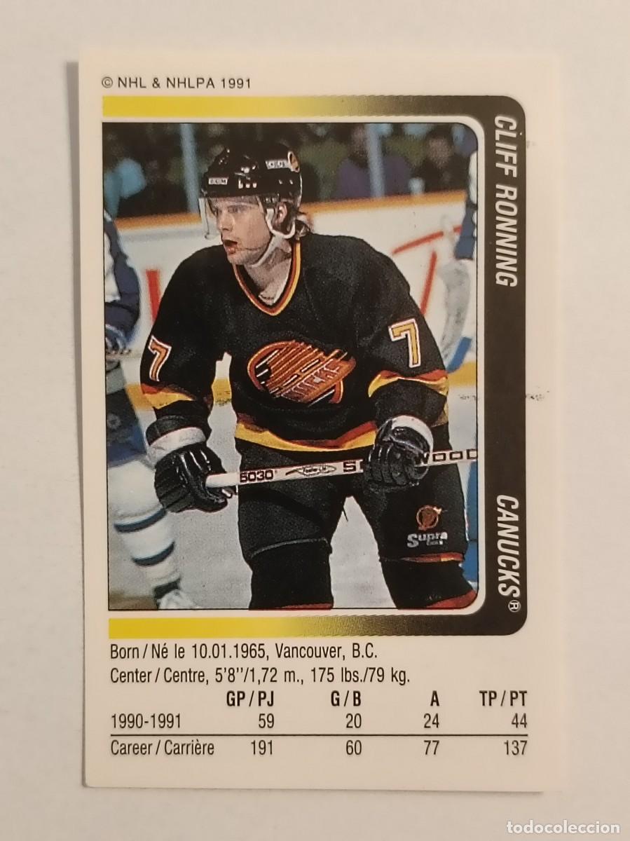 Coleccionismo deportivo: #46 CLIFF RONNING (VANCOUVER CANUCKS) HOCKEY HIELO NHL 91/92 PANINI