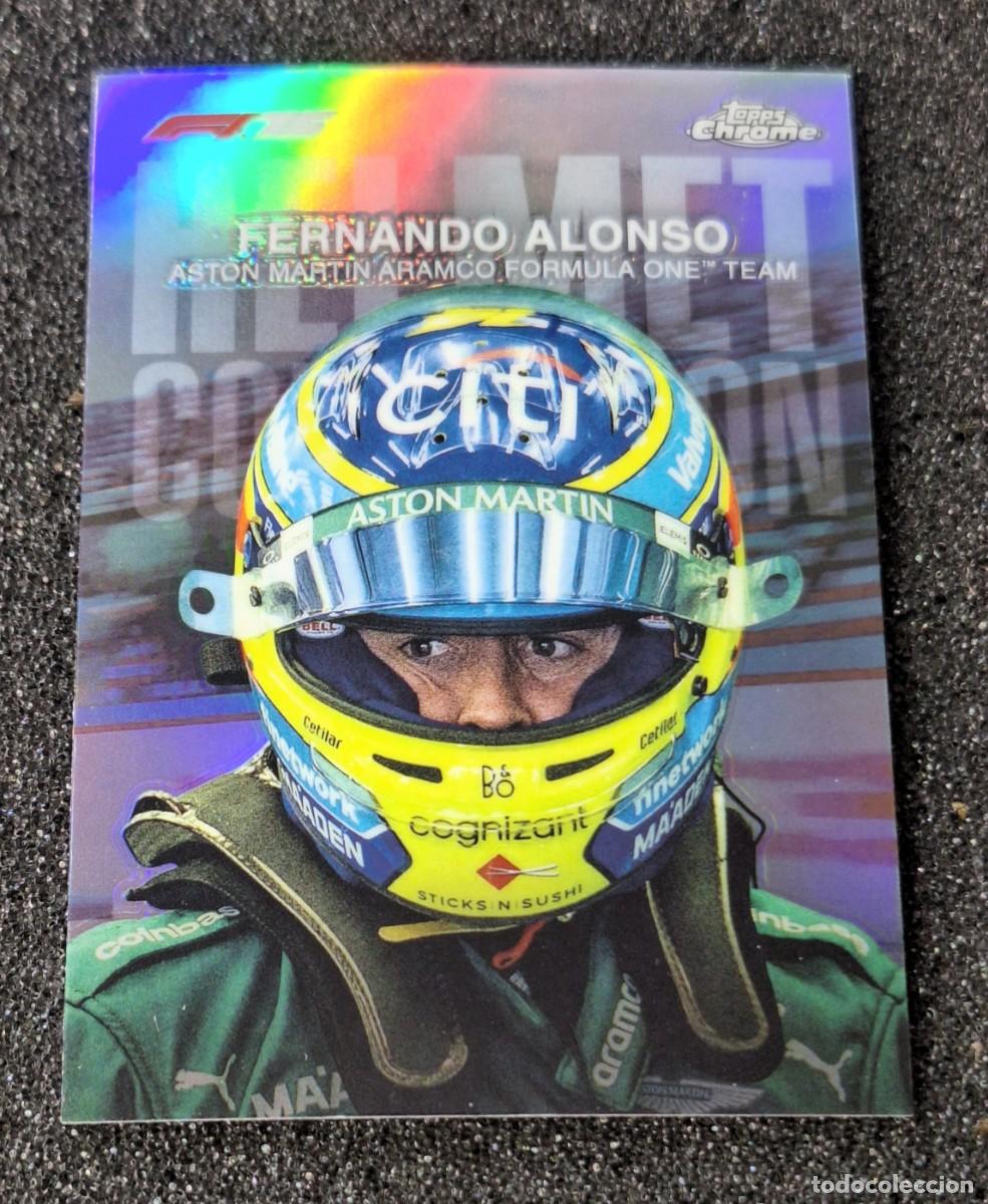 Coleccionismo deportivo: Fernando Alonso Aston Martin Topps Chrome Formula 1 F-1 Helmet Collection HC-6
