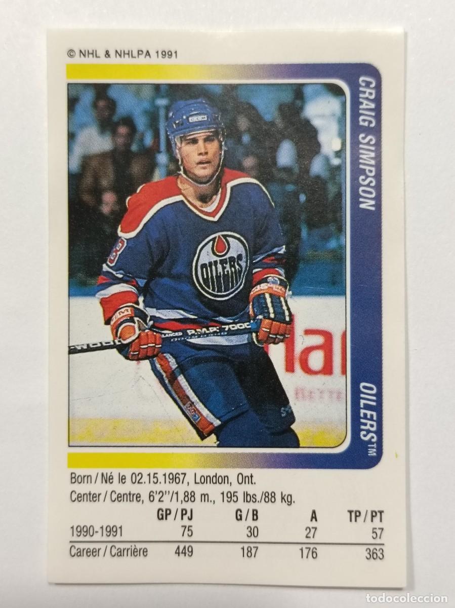 Coleccionismo deportivo: #130 CRAIG SIMPSON (EDMONTON OILERS) HOCKEY HIELO NHL 91/92 PANINI