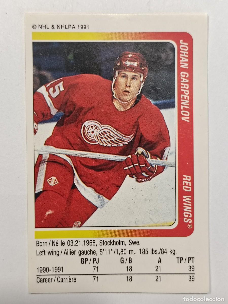 Coleccionismo deportivo: #144 JOHAN GARPENLOV (DETROIT RED WINGS) HOCKEY HIELO NHL 91/92 PANINI