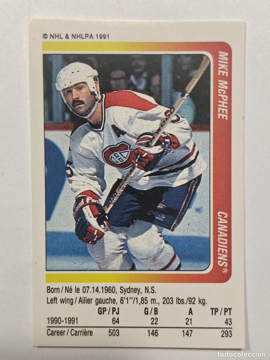 Coleccionismo deportivo: #188 MIKE MCPHEE (MONTREAL CANADIENS) HOCKEY HIELO NHL 91/92 PANINI
