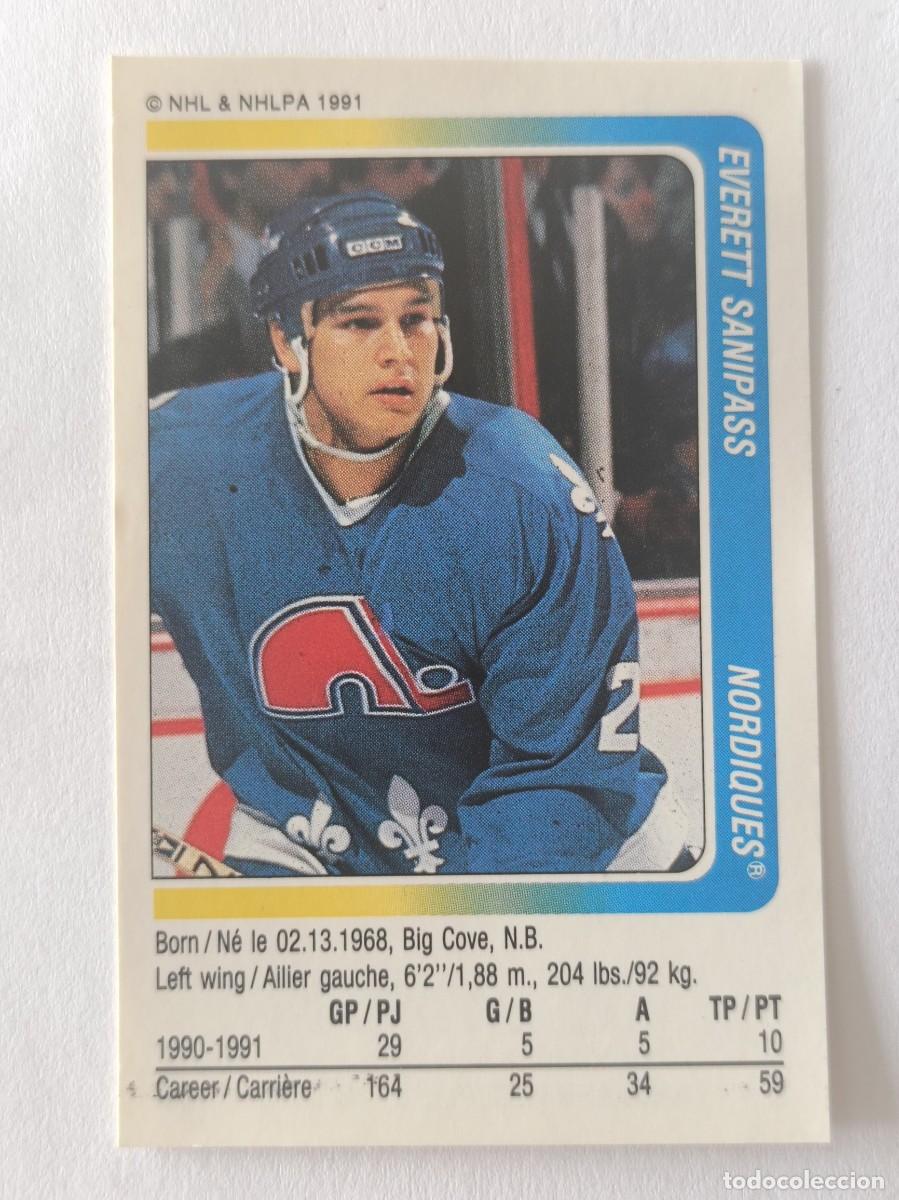 Coleccionismo deportivo: #262 EVERETT SANIPASS (QUEBEC NORDIQUES) HOCKEY HIELO NHL 91/92 PANINI