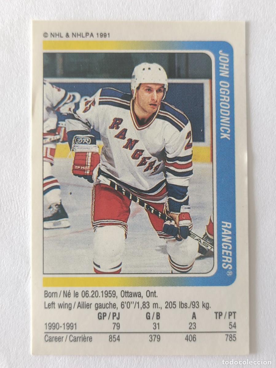 Coleccionismo deportivo: #293 JOHN OGRODNICK (NEW YORK RANGERS) HOCKEY HIELO NHL 91/92 PANINI