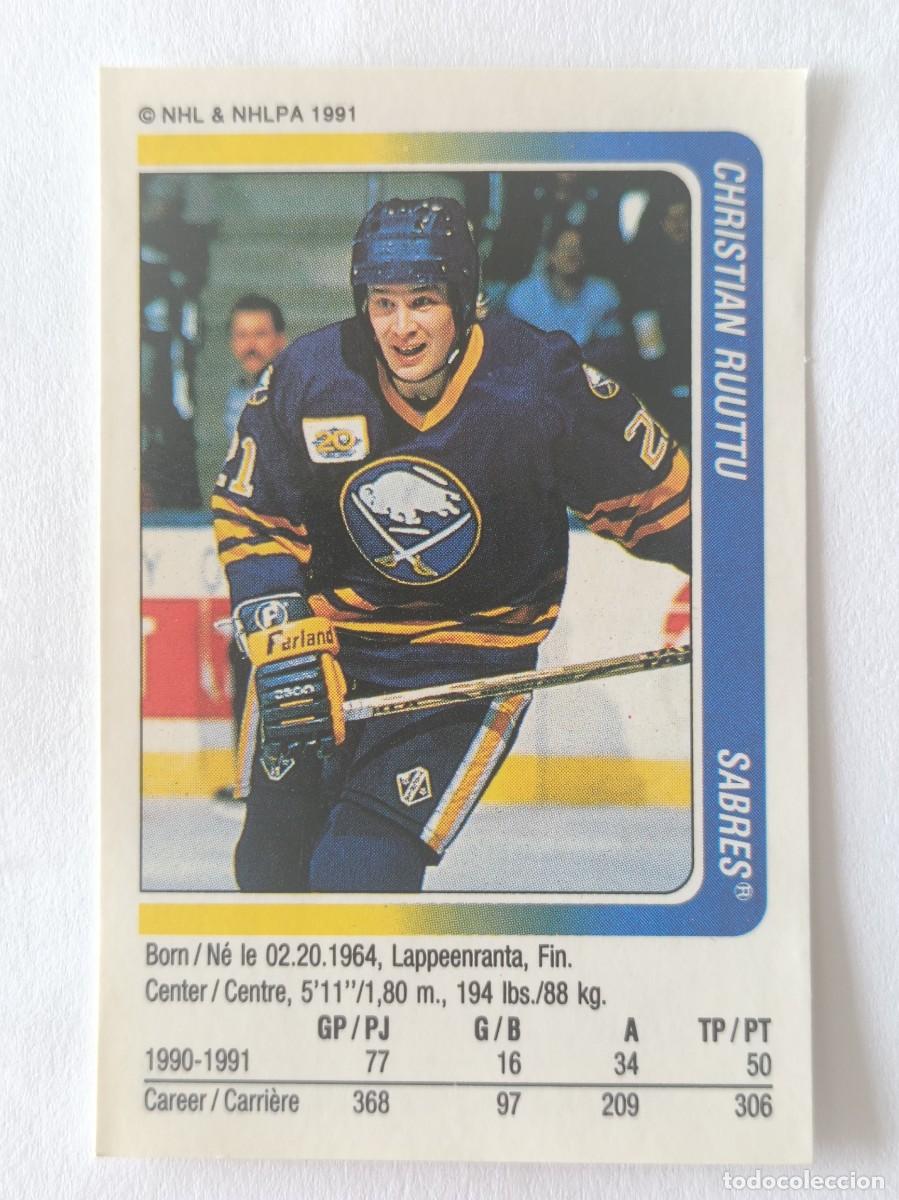 Coleccionismo deportivo: #306 CHRISTIAN RUUTTU (BUFFALO SABRES) HOCKEY HIELO NHL 91/92 PANINI