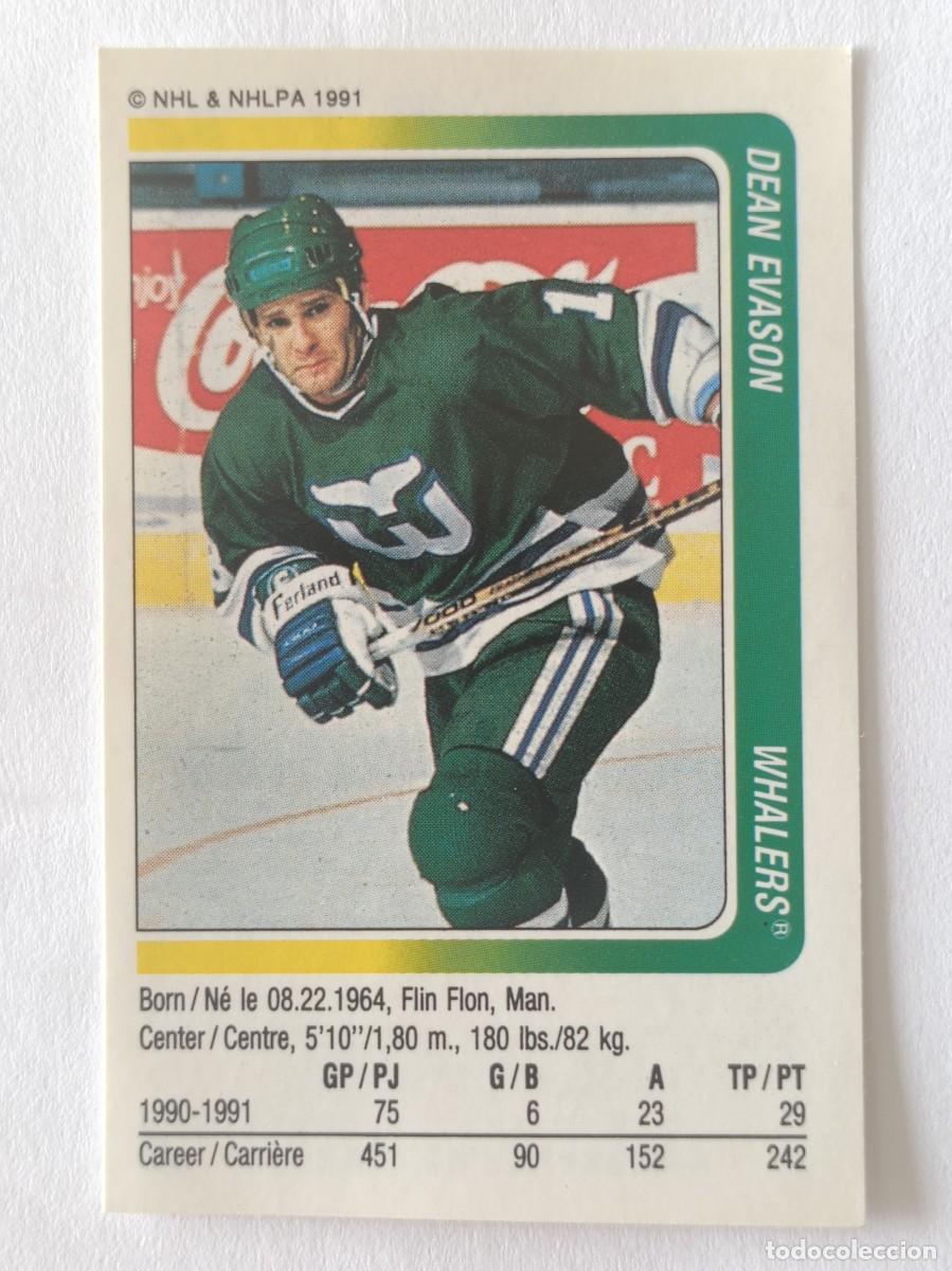 Coleccionismo deportivo: #312 DEAN EVASON (HARTFORD WHALERS) HOCKEY HIELO NHL 91/92 PANINI