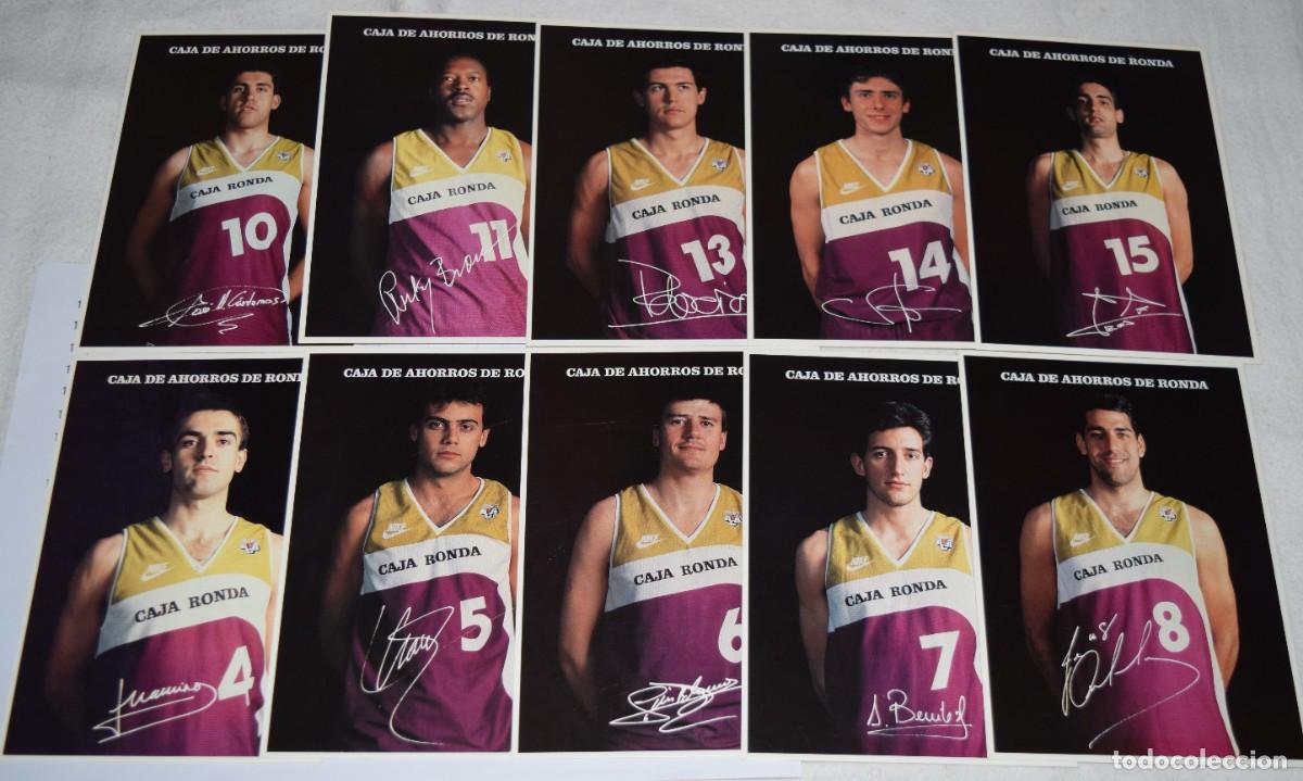 Coleccionismo deportivo: 10 Im&aacute;genes / Tama&ntilde;o postal, equipo baloncesto CAJA de AHORROS de RONDA, temporada 89 / 90 - &iexcl;Mira!