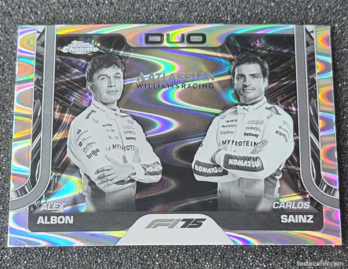 Coleccionismo deportivo: Carlos Sainz Alex Albon Williams Racing Topps Chrome F-1 Duo Black & White Raywave #172