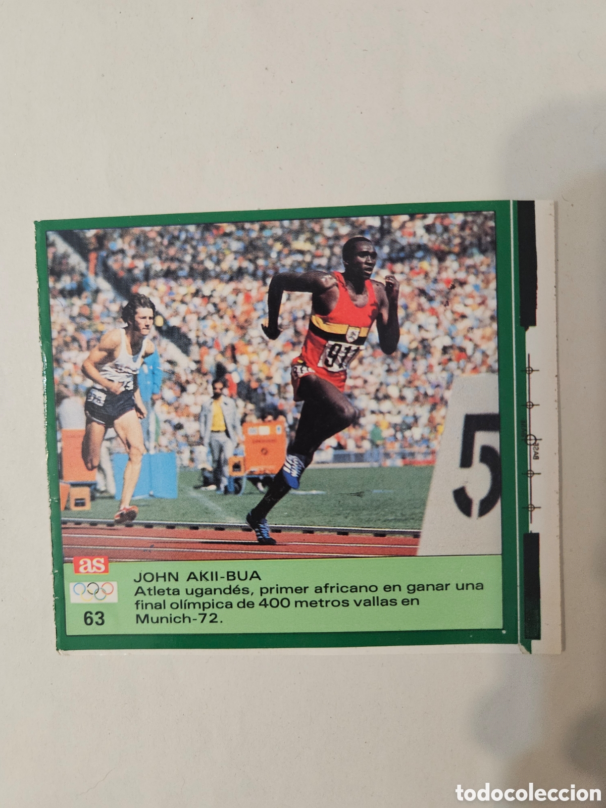 Coleccionismo deportivo: Atletismo - N&ordm; 63, John Akii-Bua - Diario AS 1988, Ases Ol&iacute;mpicos - Nunca pegado