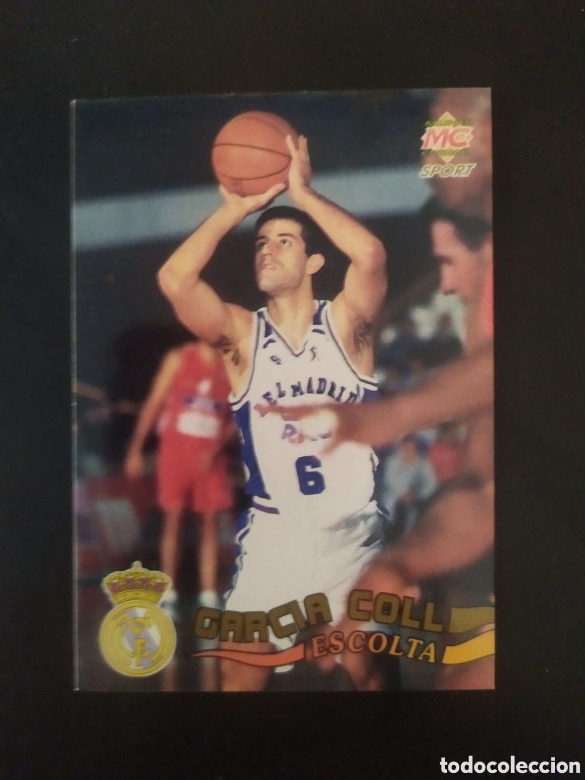 Coleccionismo deportivo: Mundicromo baloncesto Liga ACB 96 Garc&iacute;a Coll n&deg; 27 Real Madrid