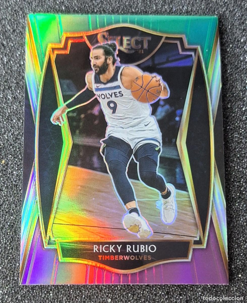 Coleccionismo deportivo: Ricky Rubio Minnesota Timberwolves Panini Select Basketball 2021 Prizm #133 Green White Purple