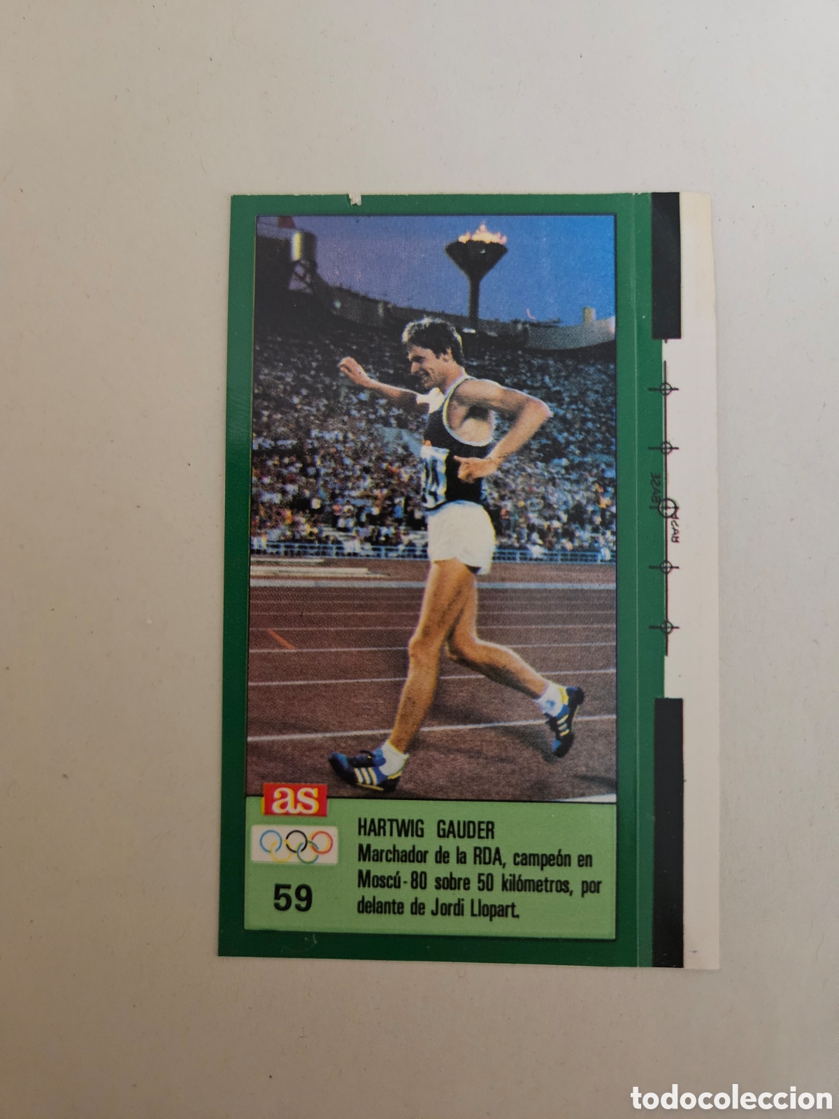 Coleccionismo deportivo: 59 Hartwig Gauder Alemania Atletismo Ases Ol&iacute;mpicos 1988 sin pegar