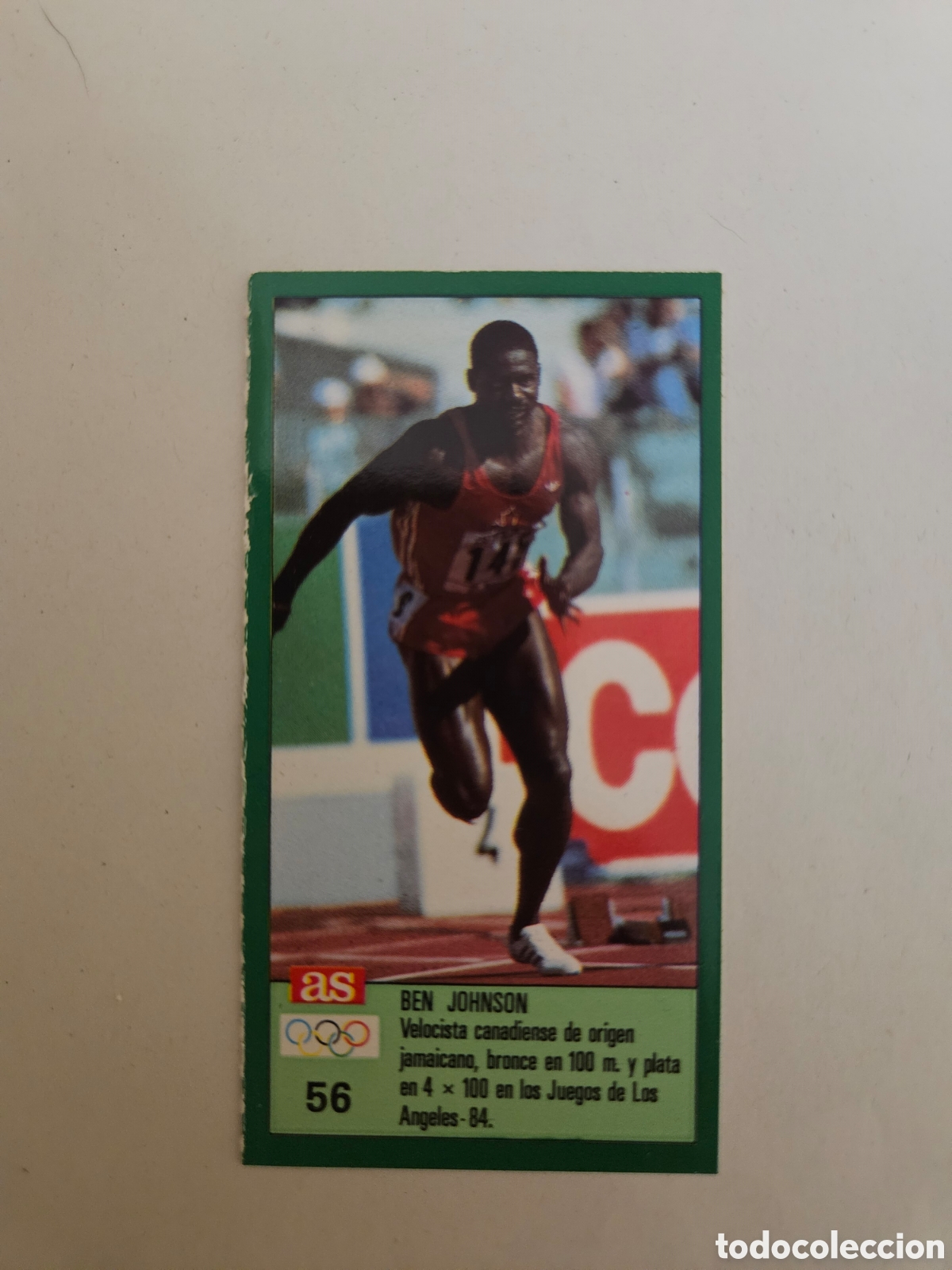 Coleccionismo deportivo: 56 Ben Johnson Canad&aacute; Atletismo Ases Ol&iacute;mpicos 1988 sin pegar