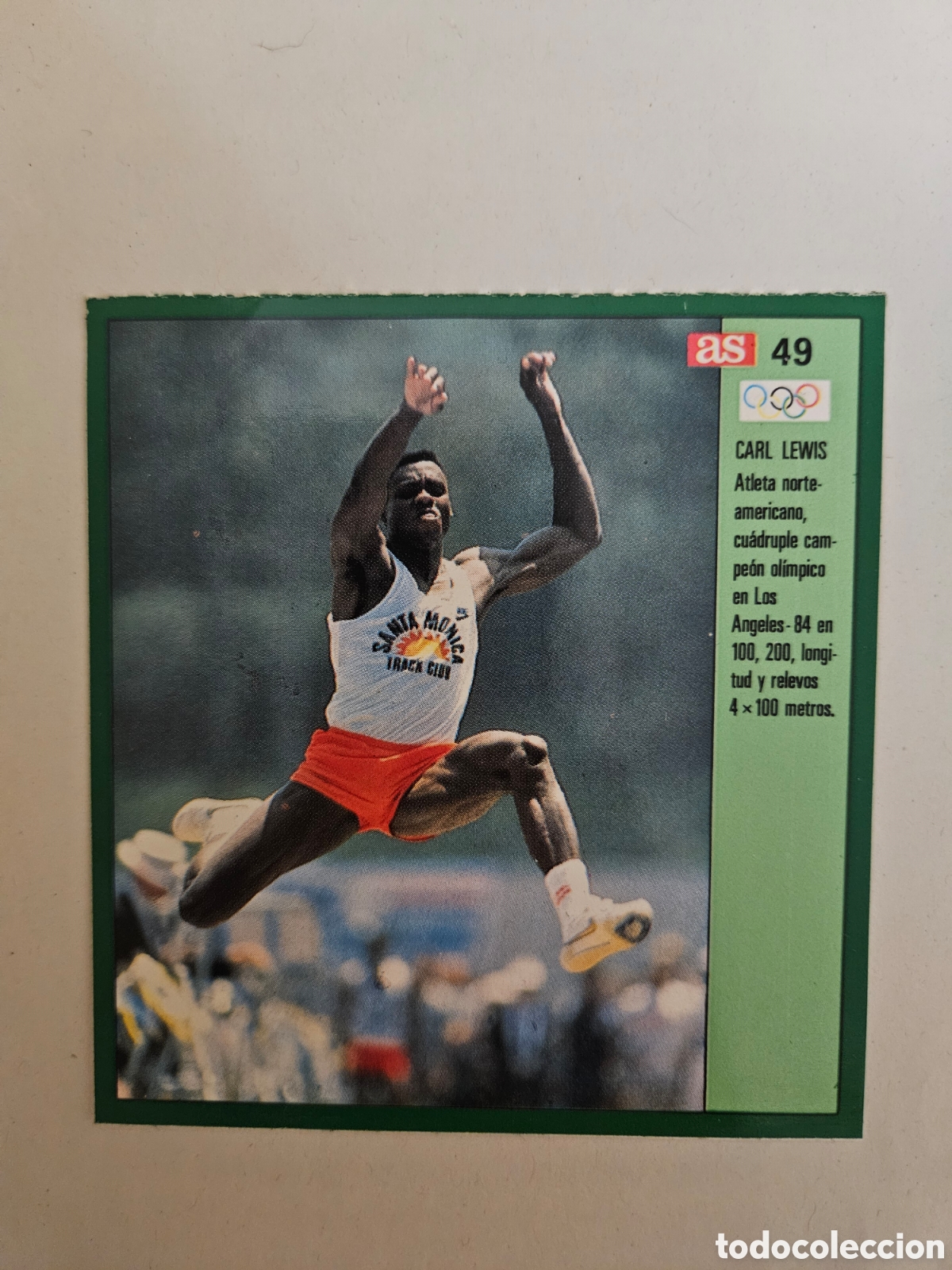 Coleccionismo deportivo: Atletismo - N&ordm; 49, Carl Lewis - Diario AS 1988, Ases Ol&iacute;mpicos - Nunca pegado