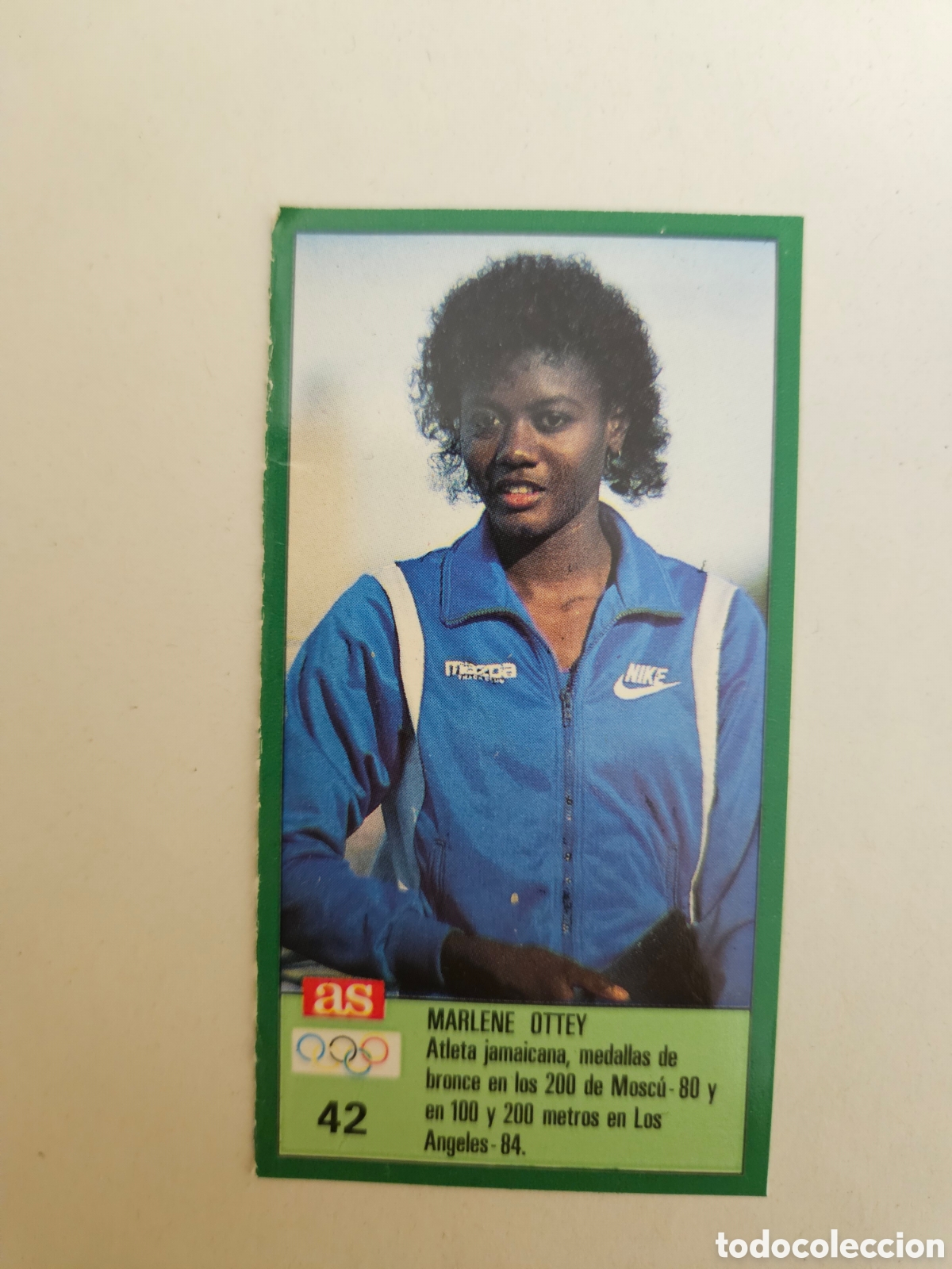 Coleccionismo deportivo: 42 Marlene Ottey Jamaica Atletismo Ases Ol&iacute;mpicos 1988 sin pegar