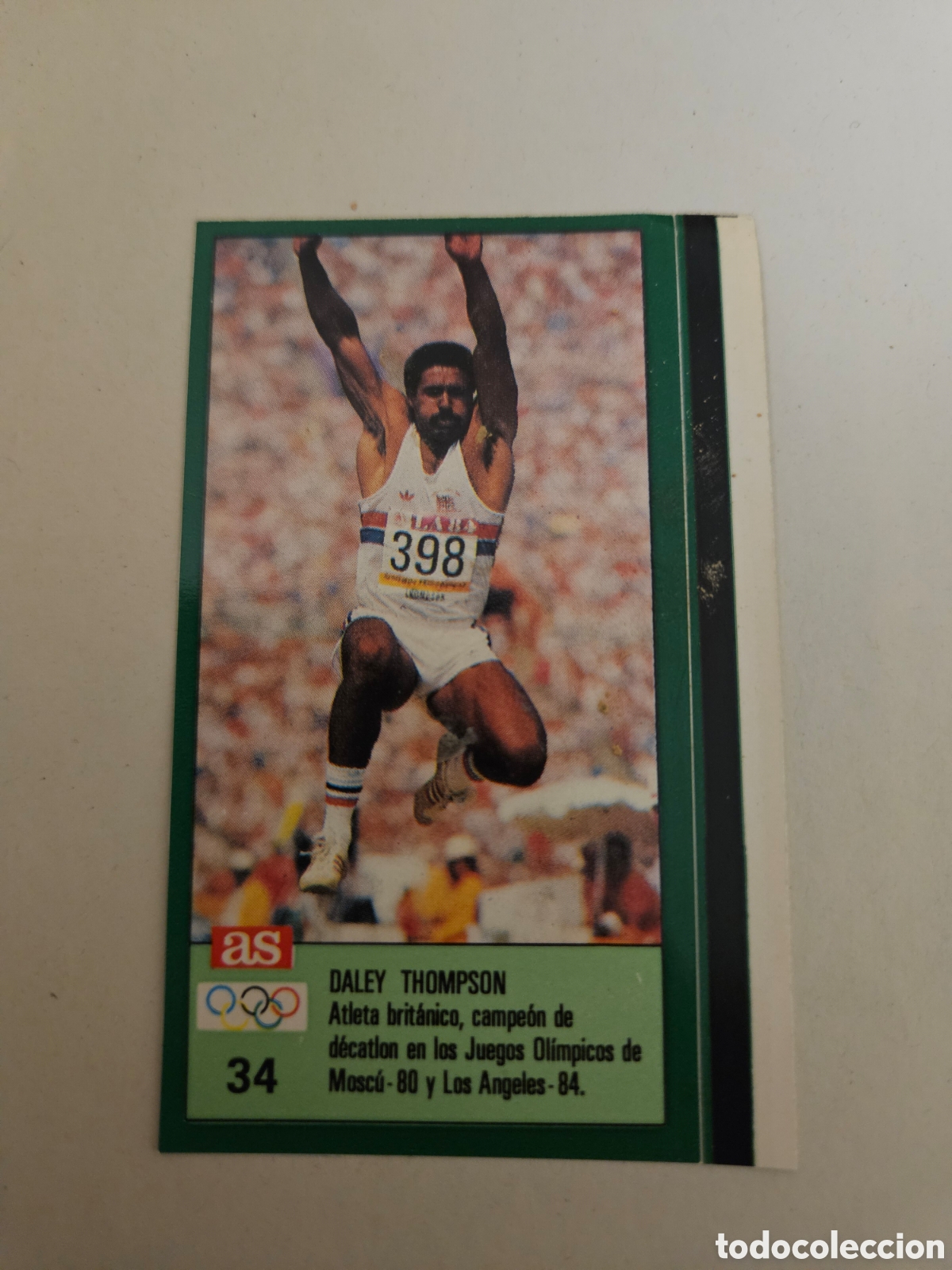 Coleccionismo deportivo: 34 Daley Thompson Reino Unido Atletismo Ases Ol&iacute;mpicos 1988 sin pegar