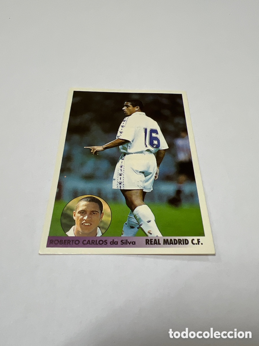 Coleccionismo deportivo: 1996 ROBERTO CARLOS REAL MADRID N&ordm; 228 PANINI LOS MEJORES EQUIPOS DE EUROPA