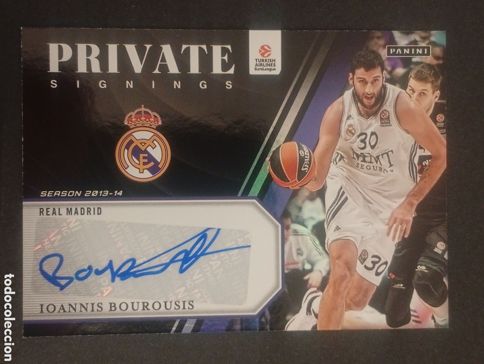 Coleccionismo deportivo: auto IOANNIS BOUROUSIS REAL MADRID BALONCESTO BASKET EUROLEAGUE EURO LIGA PANINI AUTOGRAFO 2024 2025