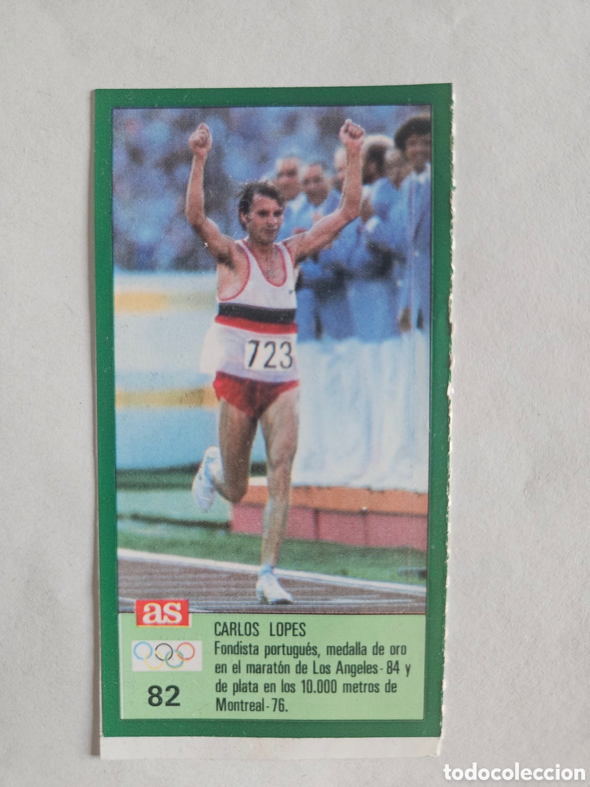 Coleccionismo deportivo: 82 Carlos Lopes Portugal Atletismo Ases Ol&iacute;mpicos 1988 sin pegar