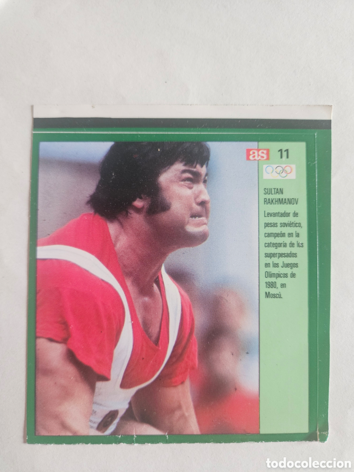 Coleccionismo deportivo: 11 Sultan Rakhmanov URSS Rusia Halterofilia Ases Ol&iacute;mpicos 1988 sin pegar