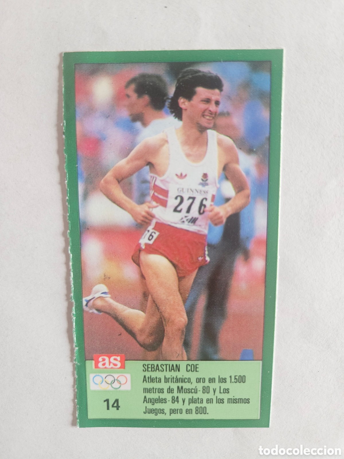Coleccionismo deportivo: 14 Sebastian Coe Reino Unido Atletismo Ases Ol&iacute;mpicos 1988 sin pegar