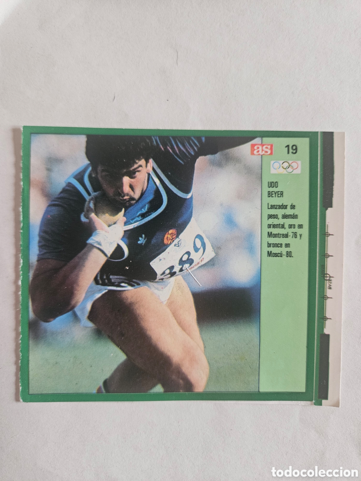 Coleccionismo deportivo: 19 UDO BEYER AS ASES OLIMPICOS SEUL 1988 CROMO 88 - SIN PEGAR